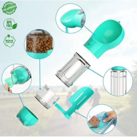 Бутылка для воды 3 в 1 для кошек и собак Pet Multifunctional Water Bottle 300 мл  оптом-9