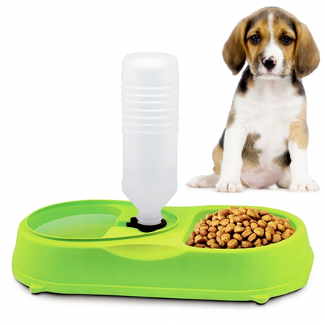 Миска для собак и кошек с бутылкой для воды двойная  оптом