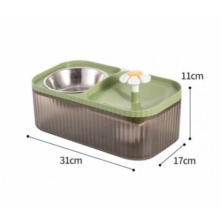 Фонтан-поилка 2 в 1 с миской для корма для кошек, 3 л оптом-2
