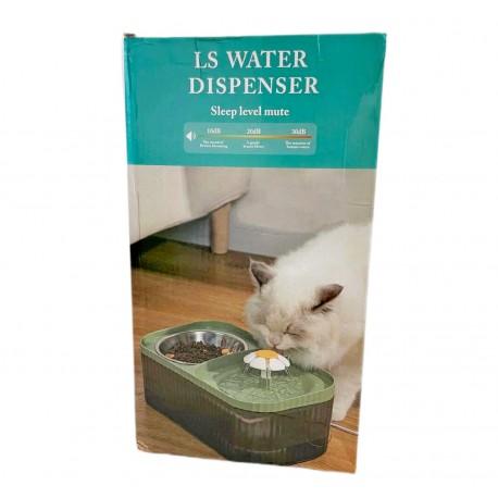 Фонтан-поилка 2 в 1 с миской для корма для кошек, 3 л оптом-3