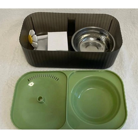 Фонтан-поилка 2 в 1 с миской для корма для кошек, 3 л оптом-9