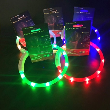 Светящийся ошейник USB Rechargeable Flashing Collar  оптом-8