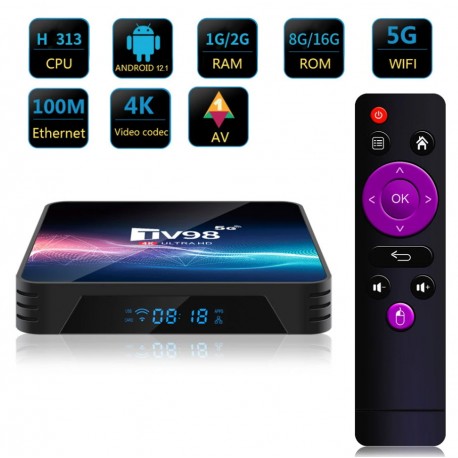 ТВ-приставка Android TV98 Allwinner H313, четырехъядерный процессор ИК-пульт  оптом-2
