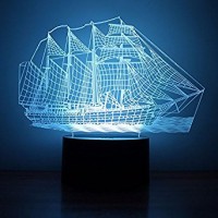 3D LED Светильник Корабль 