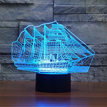 3D LED Светильник Корабль  оптом-2