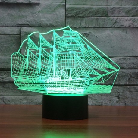 3D LED Светильник Корабль  оптом-3