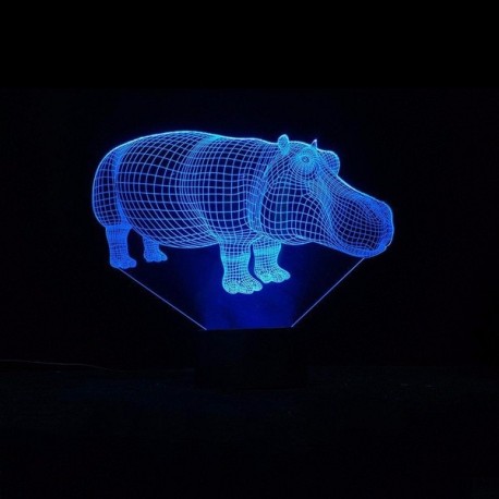 3D Светильник семицветный Бегемот  оптом-1