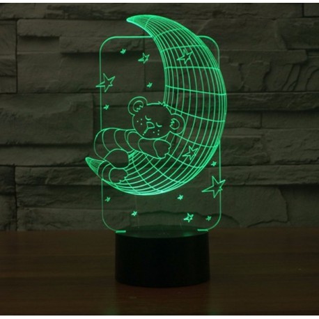 Светодиодный 3D светильник медвежонок на луне  оптом-2