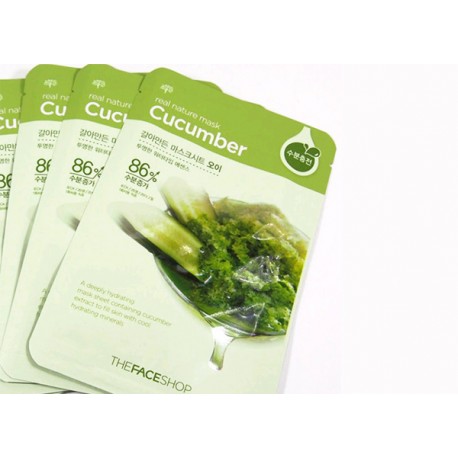Тканевая маска с экстрактом огурца Сucumber Real Nature Mask Sheet 20 г  оптом-1
