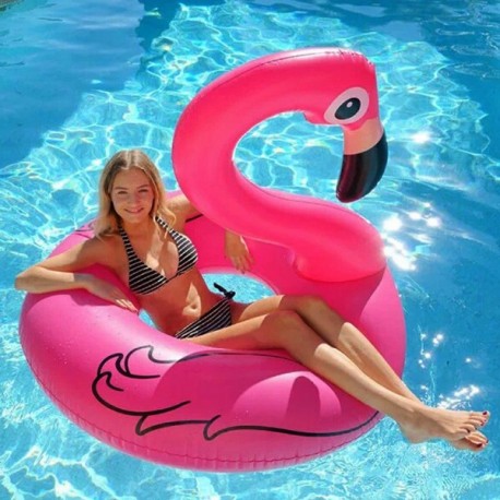 Надувной круг розовый фламинго 120 см  оптом-1