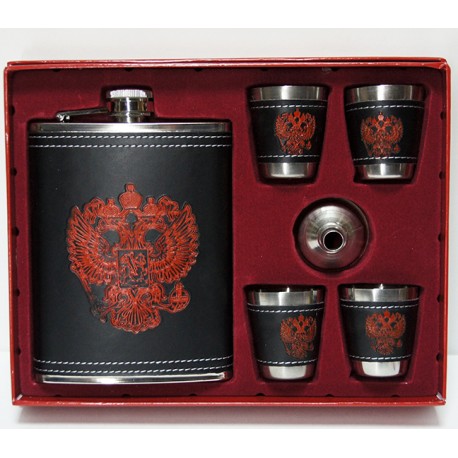 Подарочный набор: Фляжка 210 мл, воронка и 4 рюмки  оптом-1