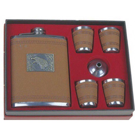 Подарочный набор: Фляжка 210 мл, воронка и 4 рюмки  оптом-6