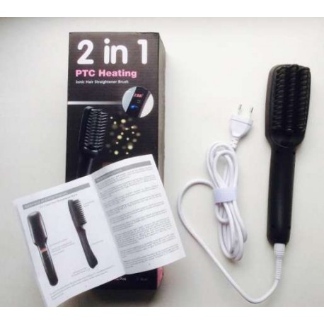 Электрическая расческа-выпрямитель PTC Heating 2 в 1  оптом-2