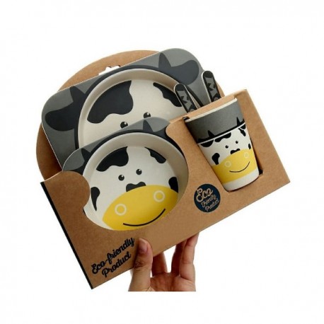 Набор детской посуды из бамбука  оптом-3