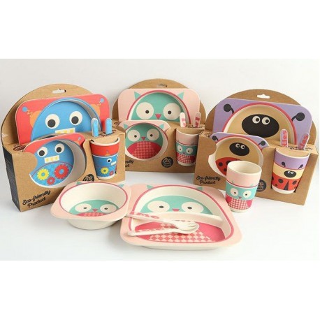Набор детской посуды из бамбука  оптом-1